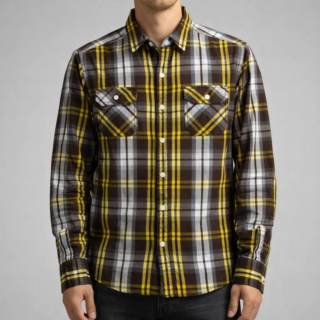 پیراهن کتان چهارخانه مردانه برند ZARA اورجینال |  | استوک مارک باز