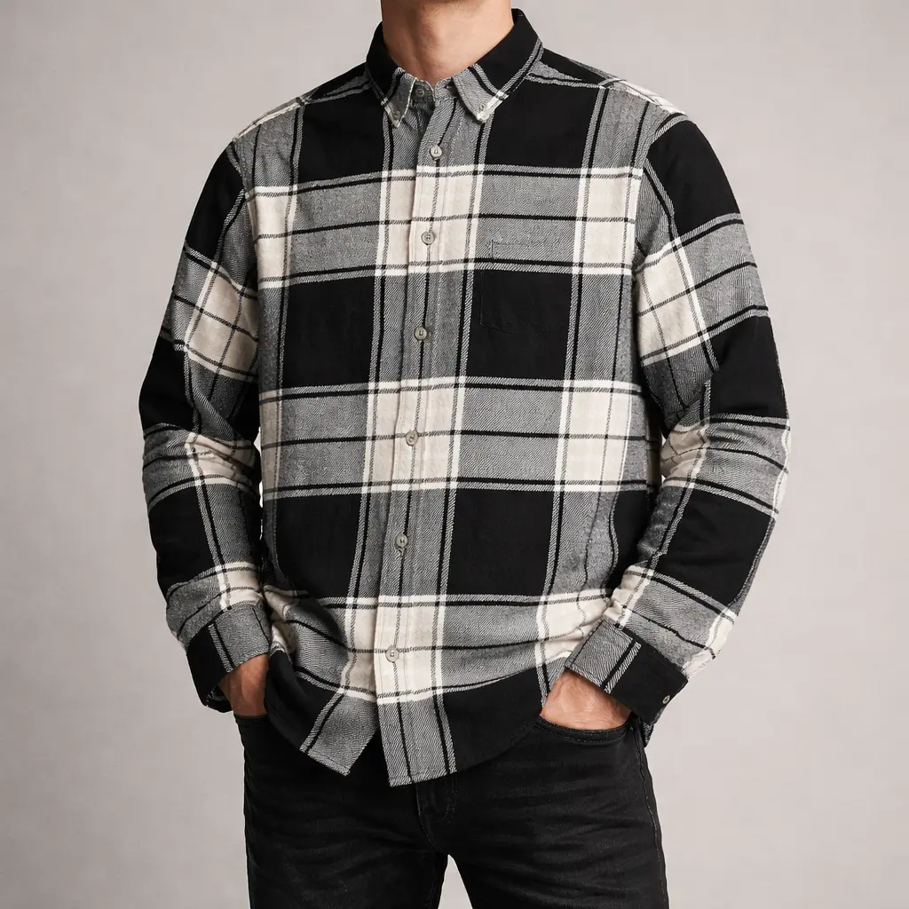 پیراهن پشمی چهارخانه مردانه ریور آیلند سایز M اورجینال | استوک مارک باز