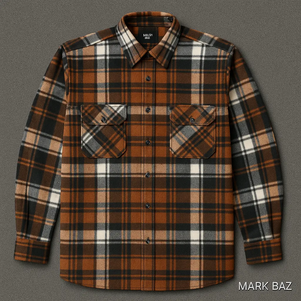 پیراهن پشمی چهارخانه فِلانل استوک اورجینال مردانه XXL| استوک مارکباز
