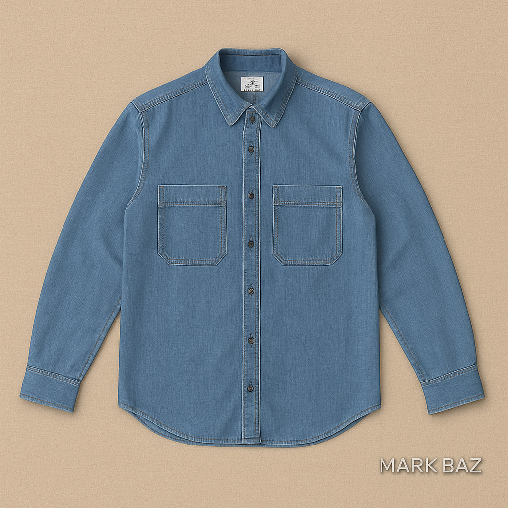 پیراهن جین استوک  اورجینال JAG مردانه | رنگ آبی نچرال وینتیج  مارکباز