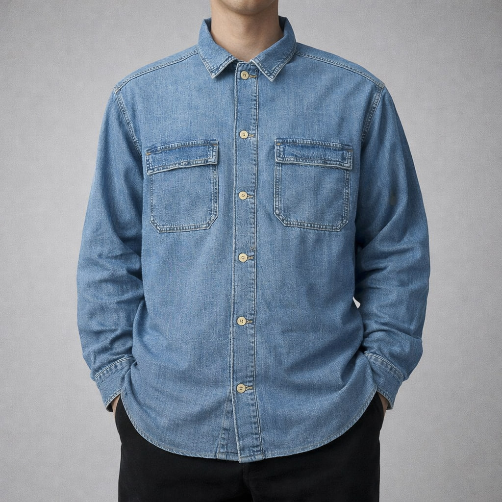 خرید پیراهن جین مردانه جک جونز-سایزXL- استوک  اورجینال | استوک مارک باز