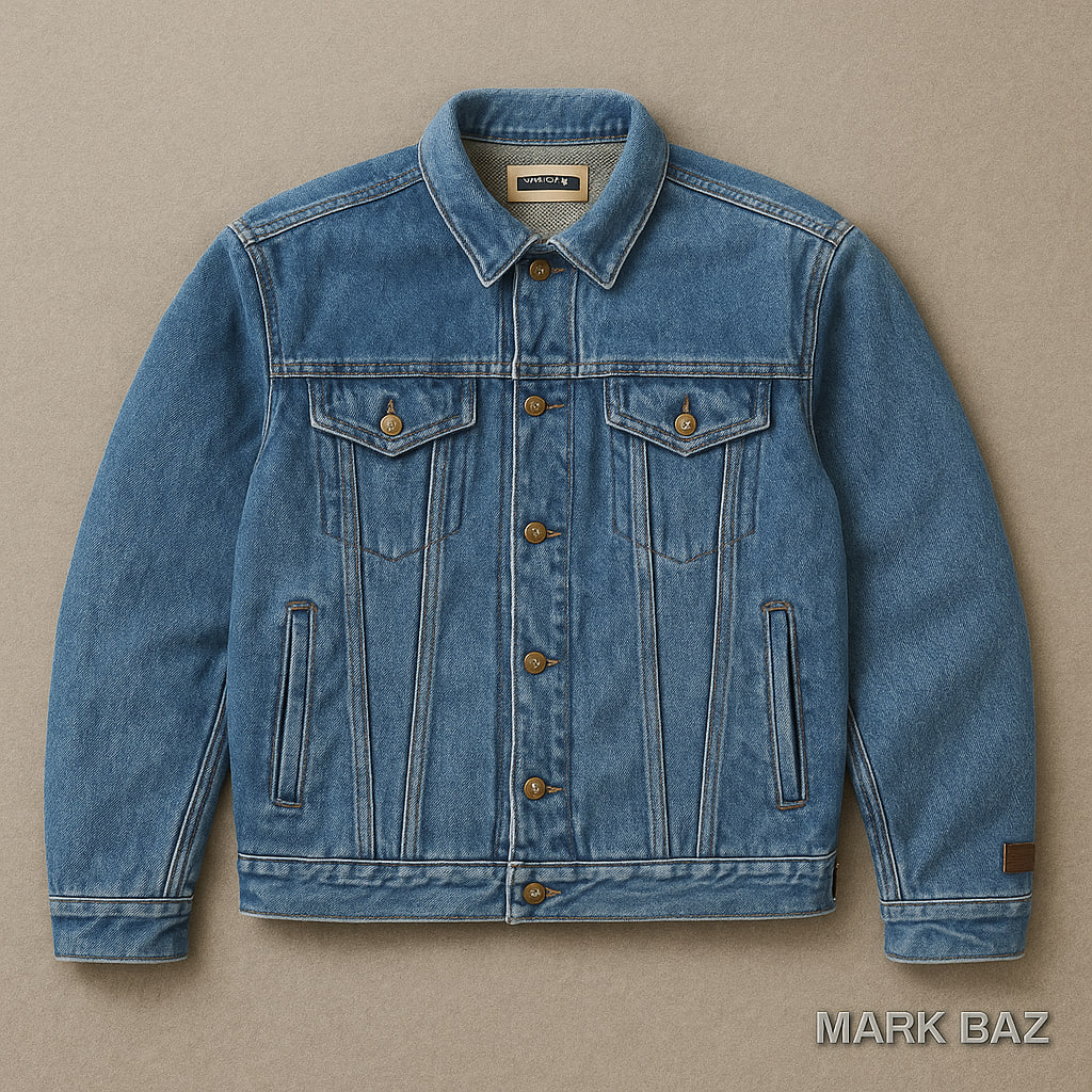 کت جین مردانه اسپانگلر | مدل وینتیج آبی سنگ‌شور – استوک مارکباز