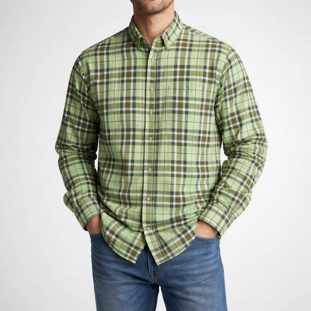 پیراهن پشمی چهارخانه مردانه River Blue سایز L | استوک اورجینال-استوک مارکباز