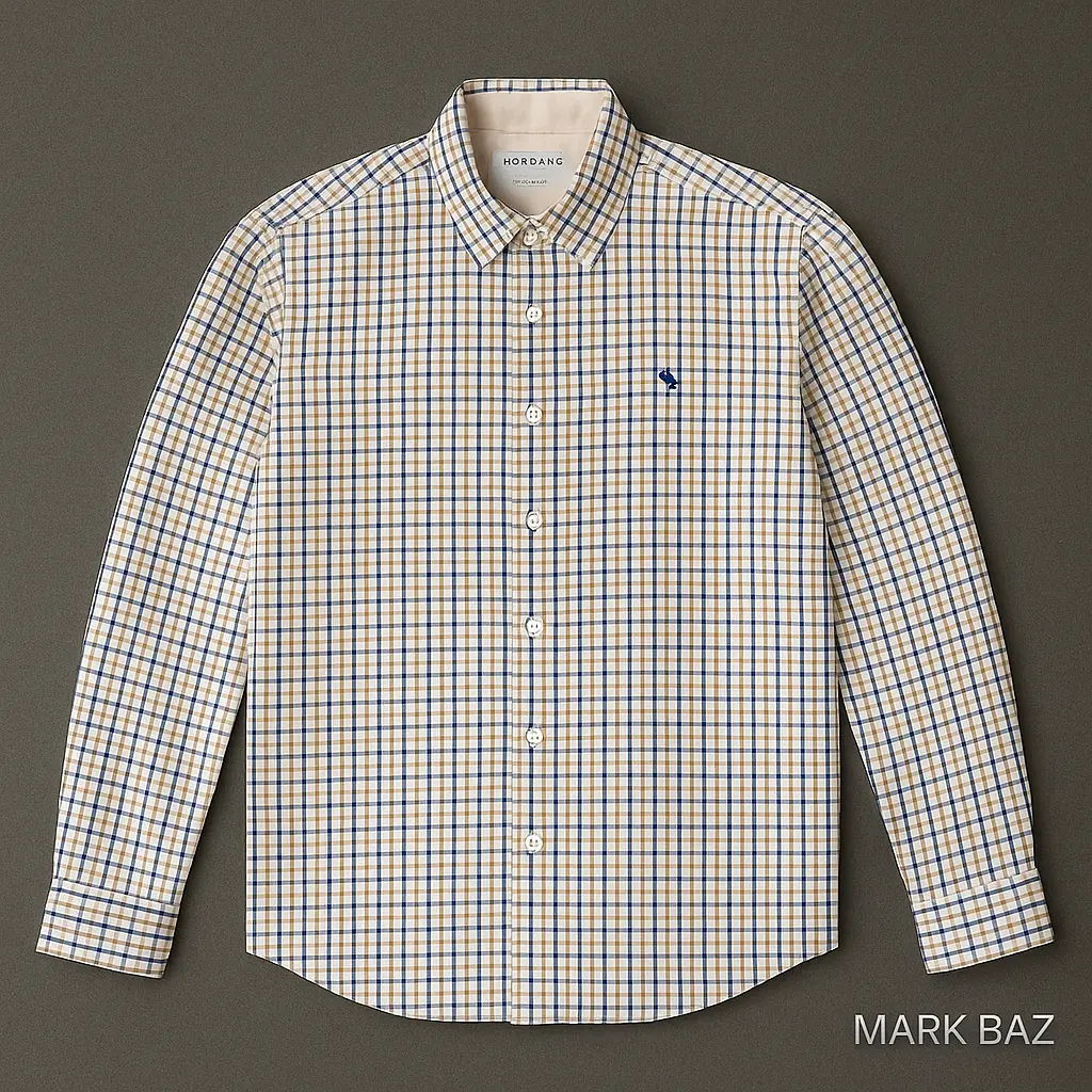 پیراهن چهارخانه مردانه Giordano اورجینال | استوک مارکباز