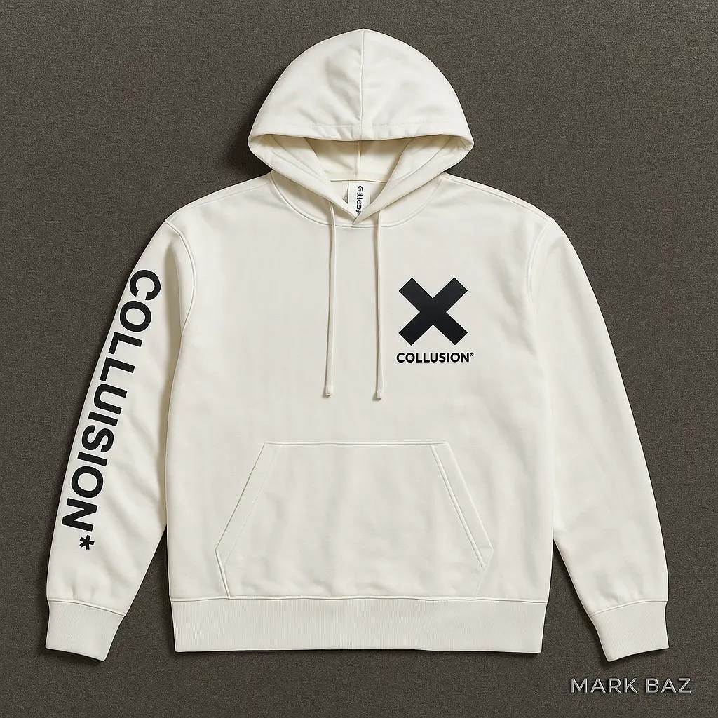 هودی سفید COLLUSION مدل X چاپی مردانه| استوک مارکباز