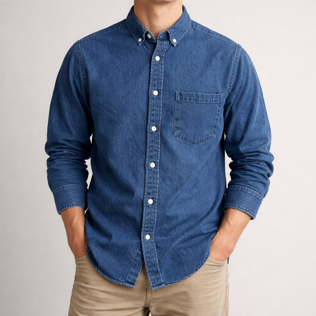 پیراهن جین مردانه Wood State -استوک اورجینال-=سایز M |  استوک مارک باز