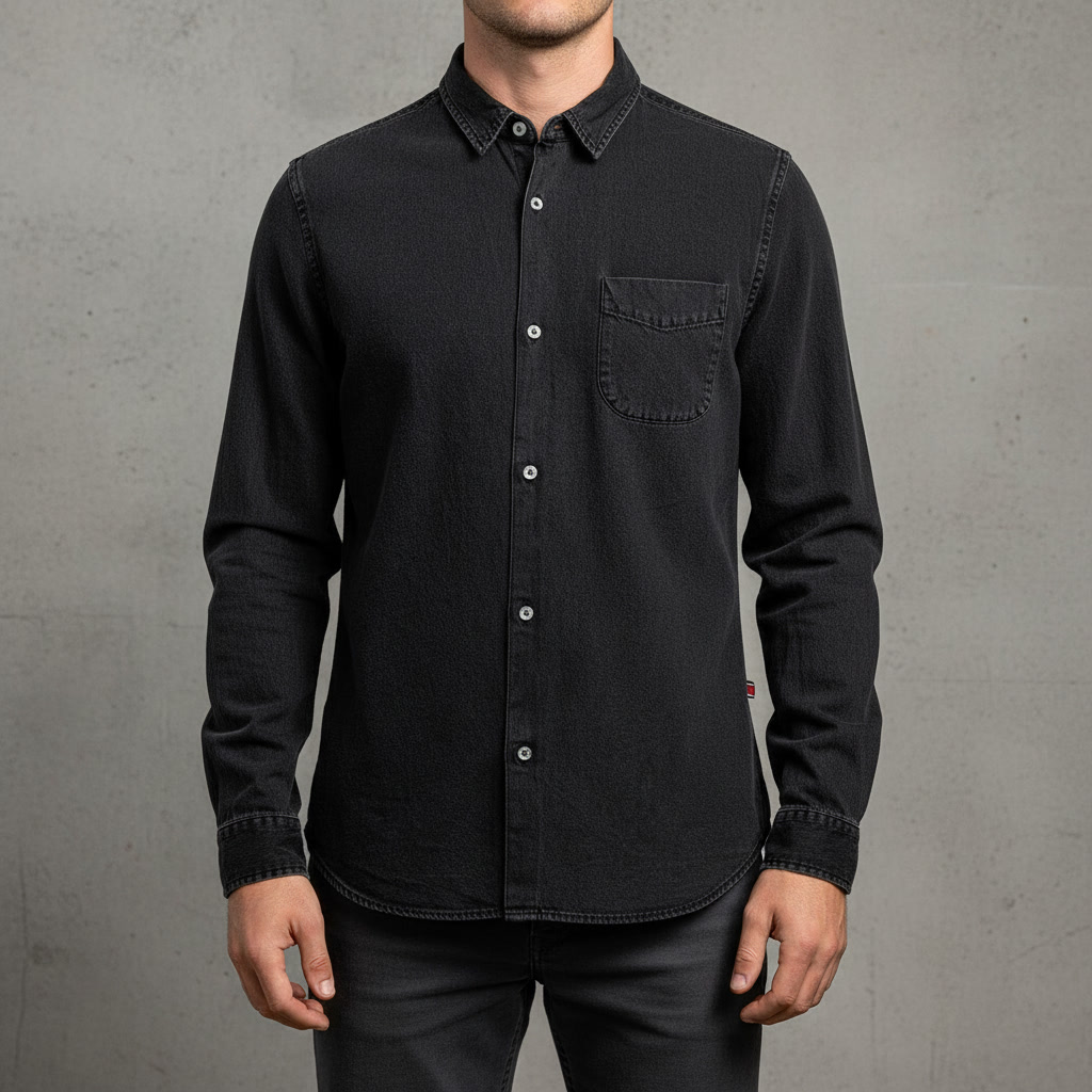 پیراهن لی مردانه anko مدل CHAMBRAY مشکی – استوک مارکباز