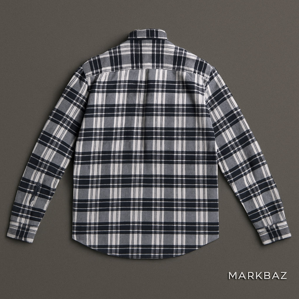 پیراهن پشمی چهارخانه پریمارک؛ استوک اورجینال سایزL-استوک مارکباز