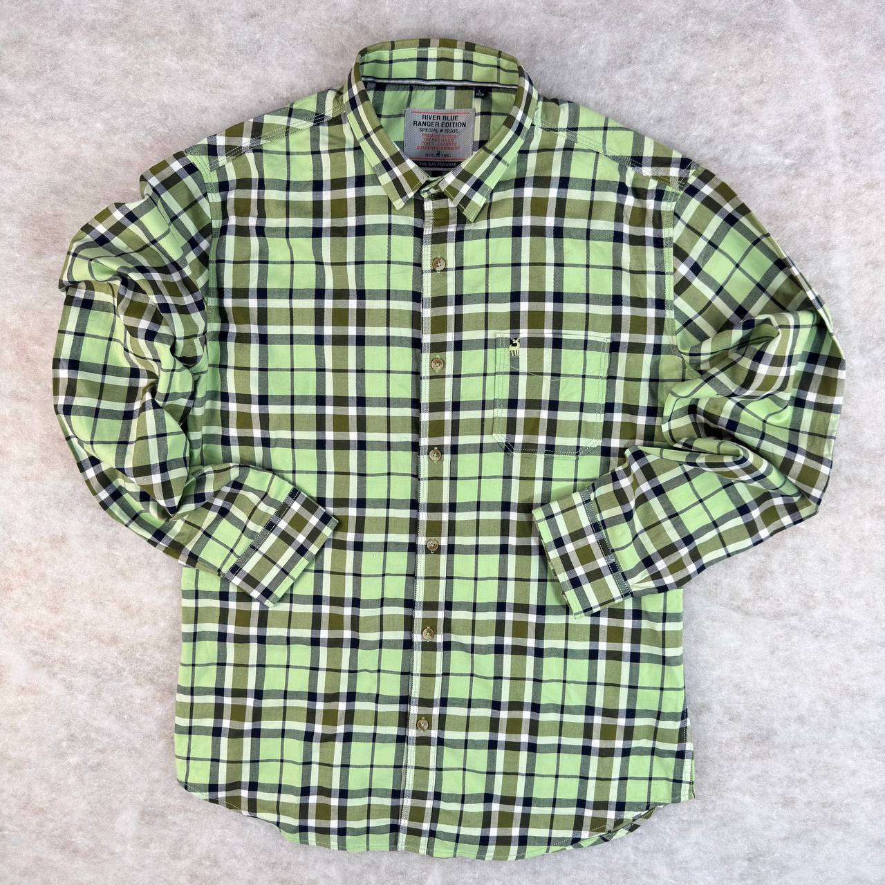 پیراهن پشمی چهارخانه مردانه River Blue سایز L | استوک اورجینال-استوک مارکباز