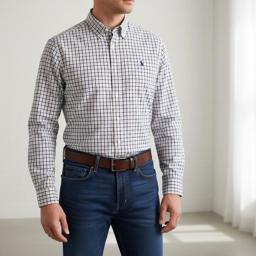 پیراهن چهارخانه مردانه Giordano اورجینال | استوک مارکباز