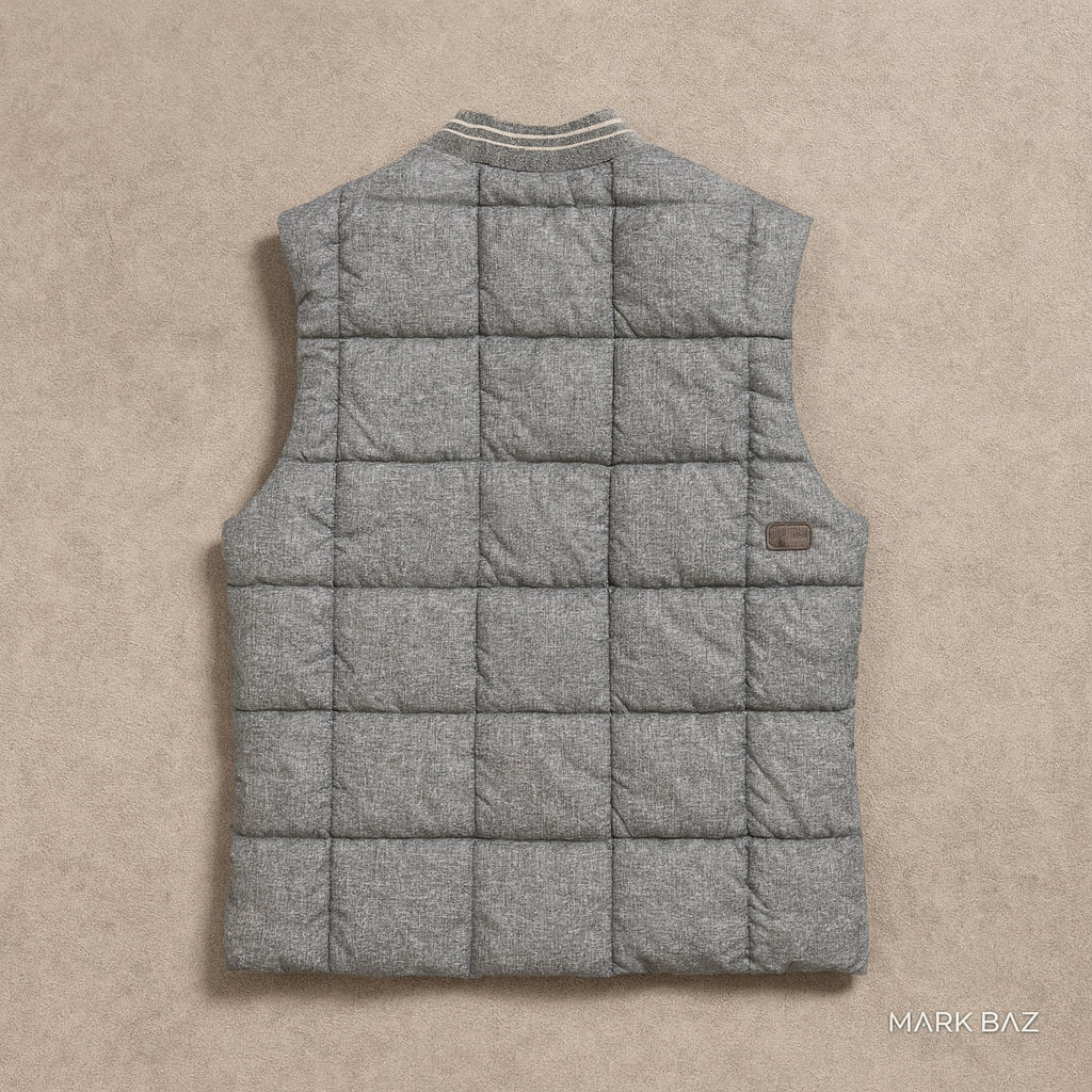 پافر مردانه H&M مدل بدون آستین خاکستری – | استوک مارکباز