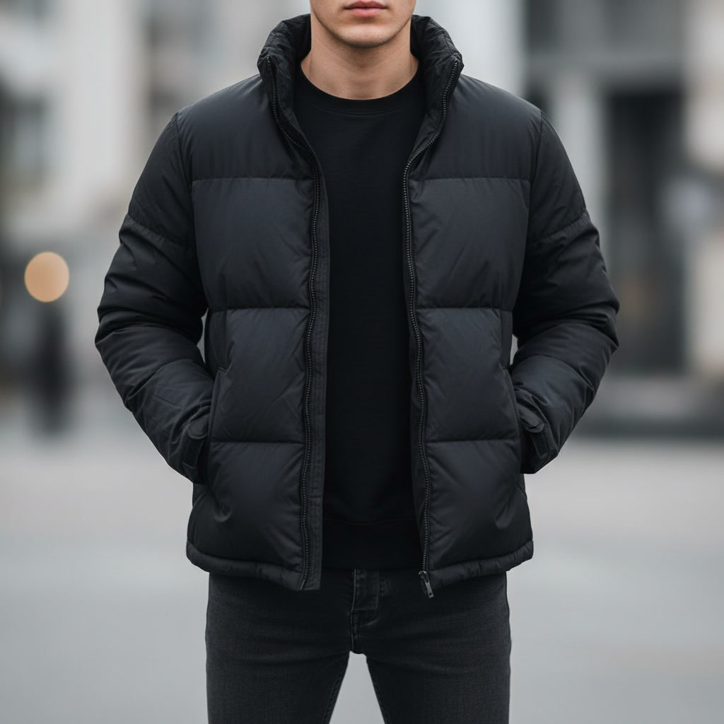 کاپشن پفی اورجینال مردانه | پر سبک، ساخت ویتنام | استوک مارک باز