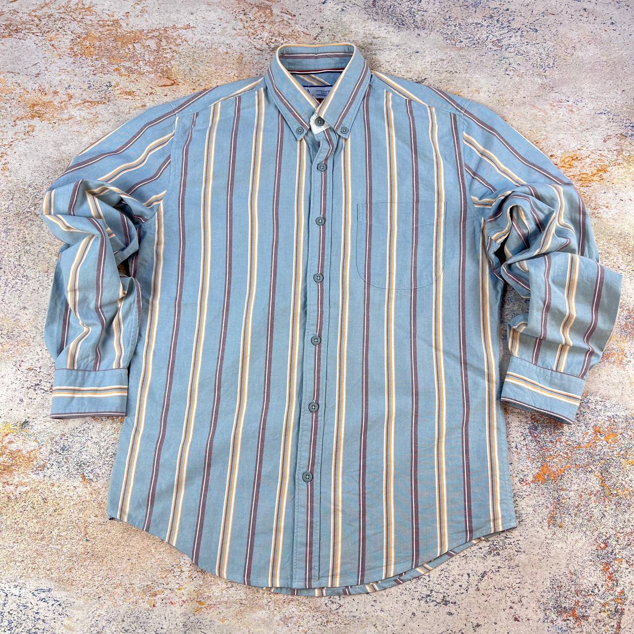 پیراهن نخی مردانه راه‌راه- برند HENIIS | استوک اورجینال -استوک مارکباز