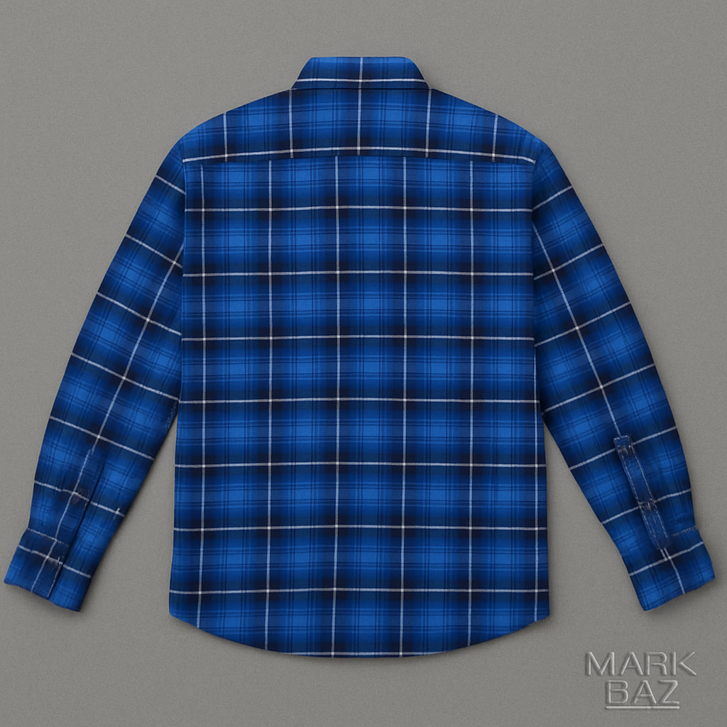 پیراهن پشمی نازک چهارخانه مردانه  پورتون 100٪پنبه – استوک مارکباز