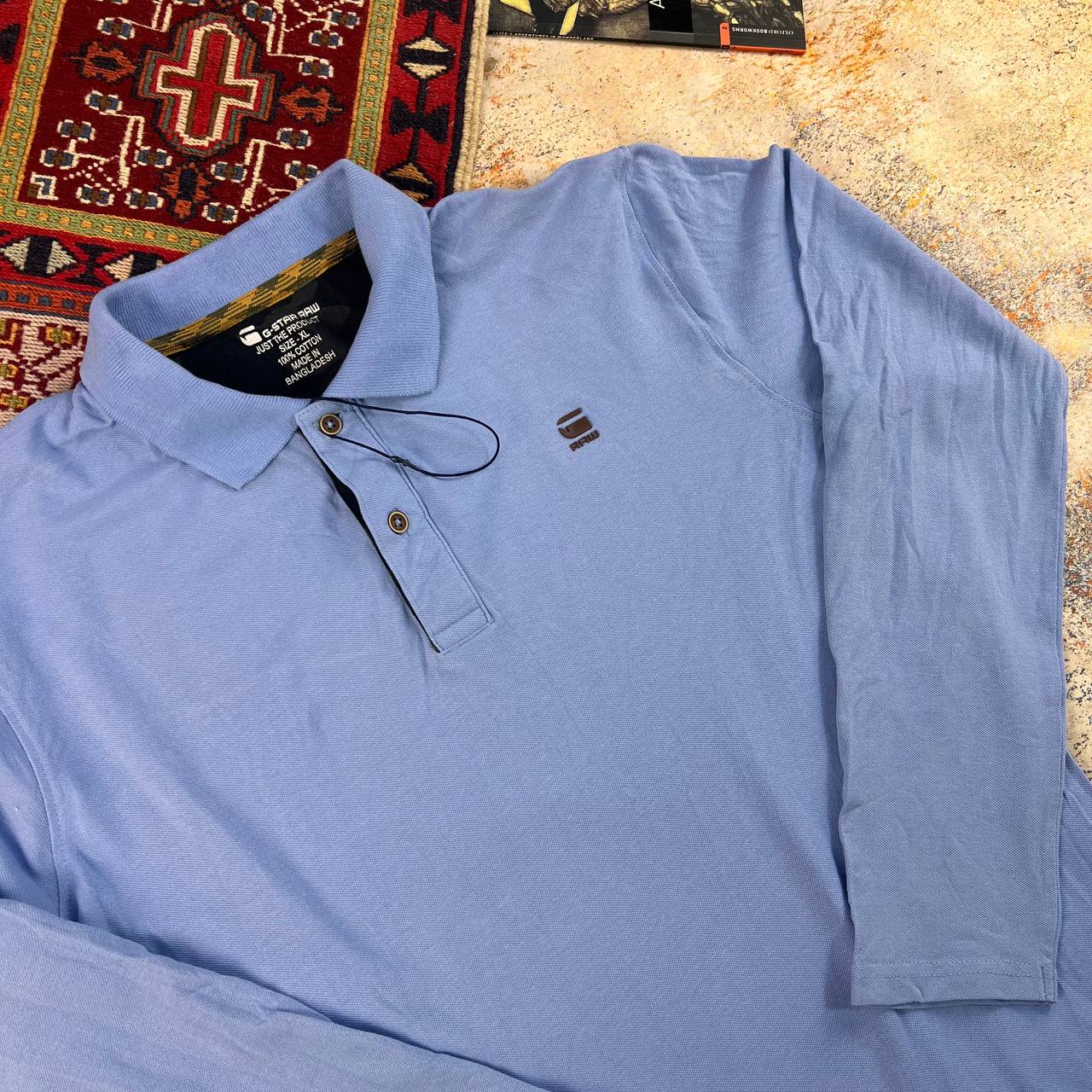 پولوشرت آستین‌بلند G-STAR RAW مردانه | استوک اورجینال سایز XL-ستوک مارکباز