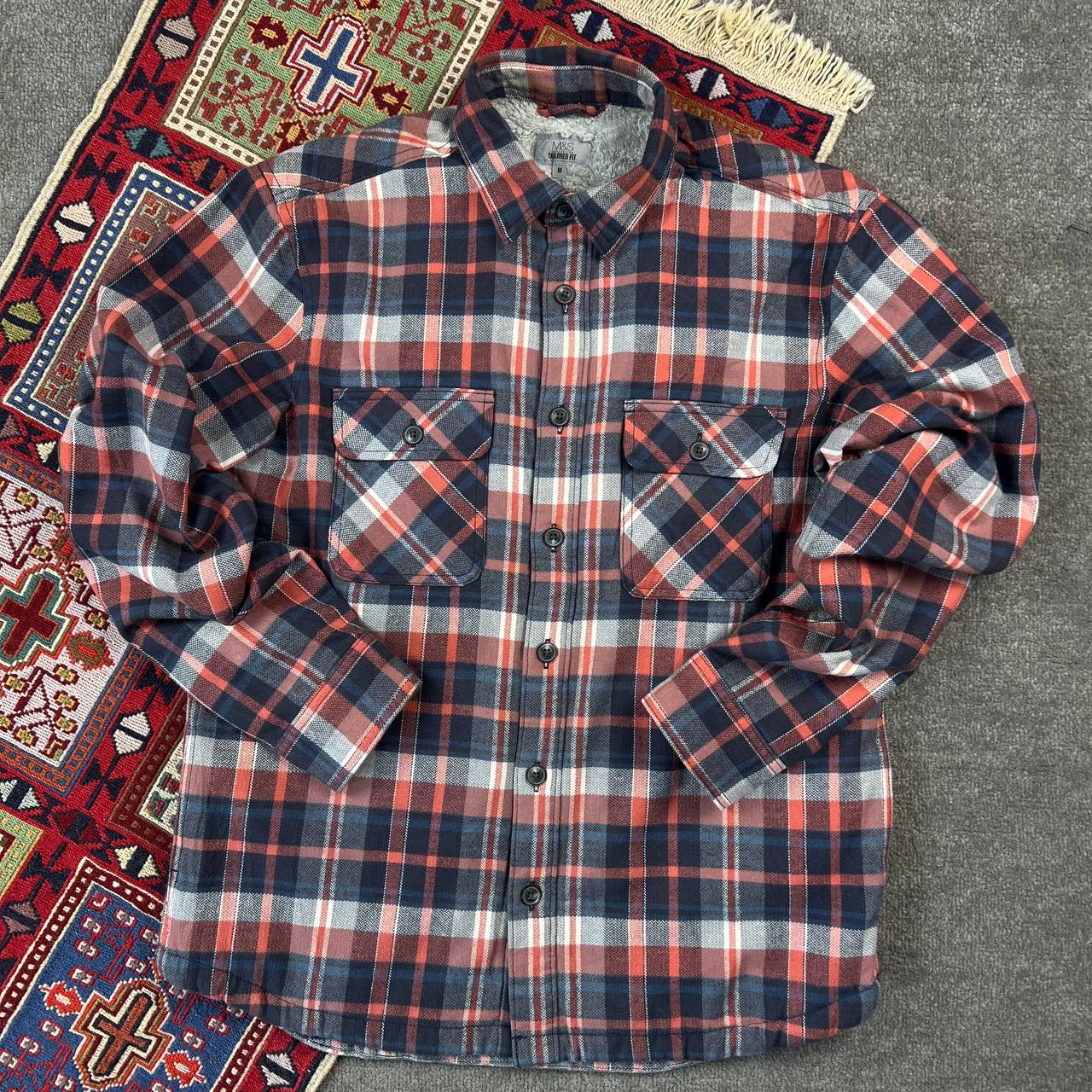 پیراهن پشمی داخل خز مردانه برند M&S استوک اورجینال | سایز M-استوک مارکباز