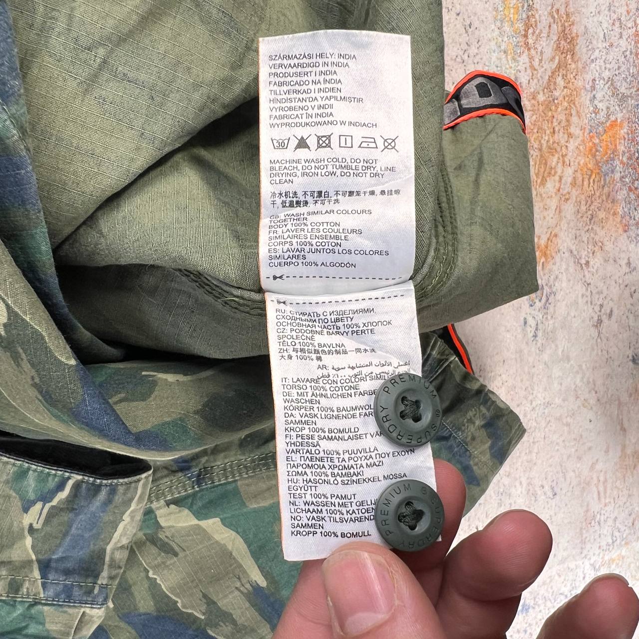 پیراهن چریکی مردانه Superdry -استوک اورجینال | سایز M | استوک مارک باز