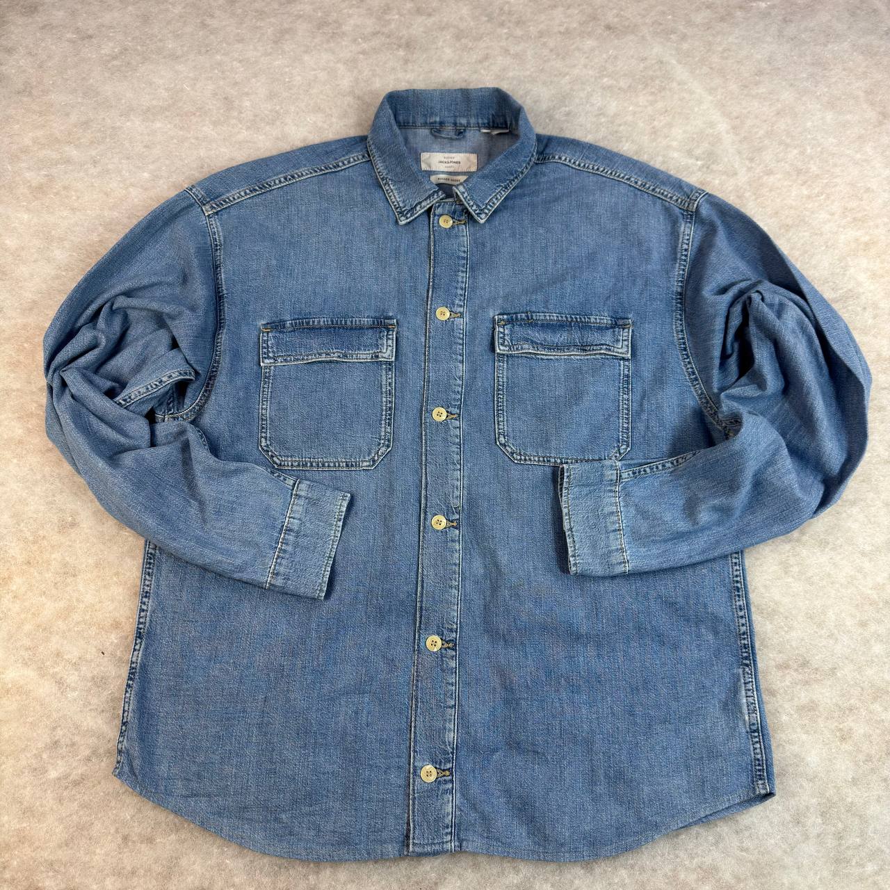 خرید پیراهن جین مردانه جک جونز-سایزXL- استوک  اورجینال | استوک مارک باز