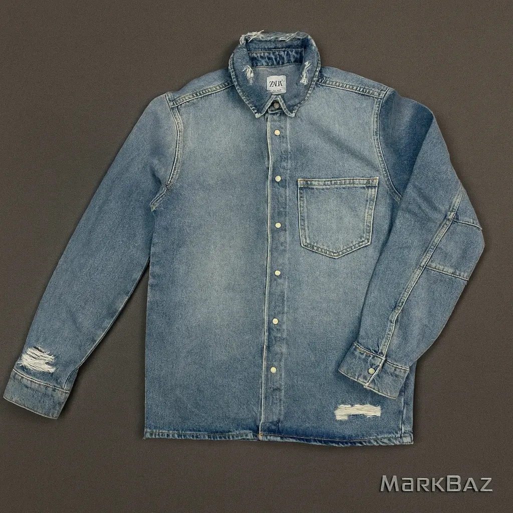 پیراهن جین مردانه زارا اورجینال | 100٪ نخ | استوک مارکباز