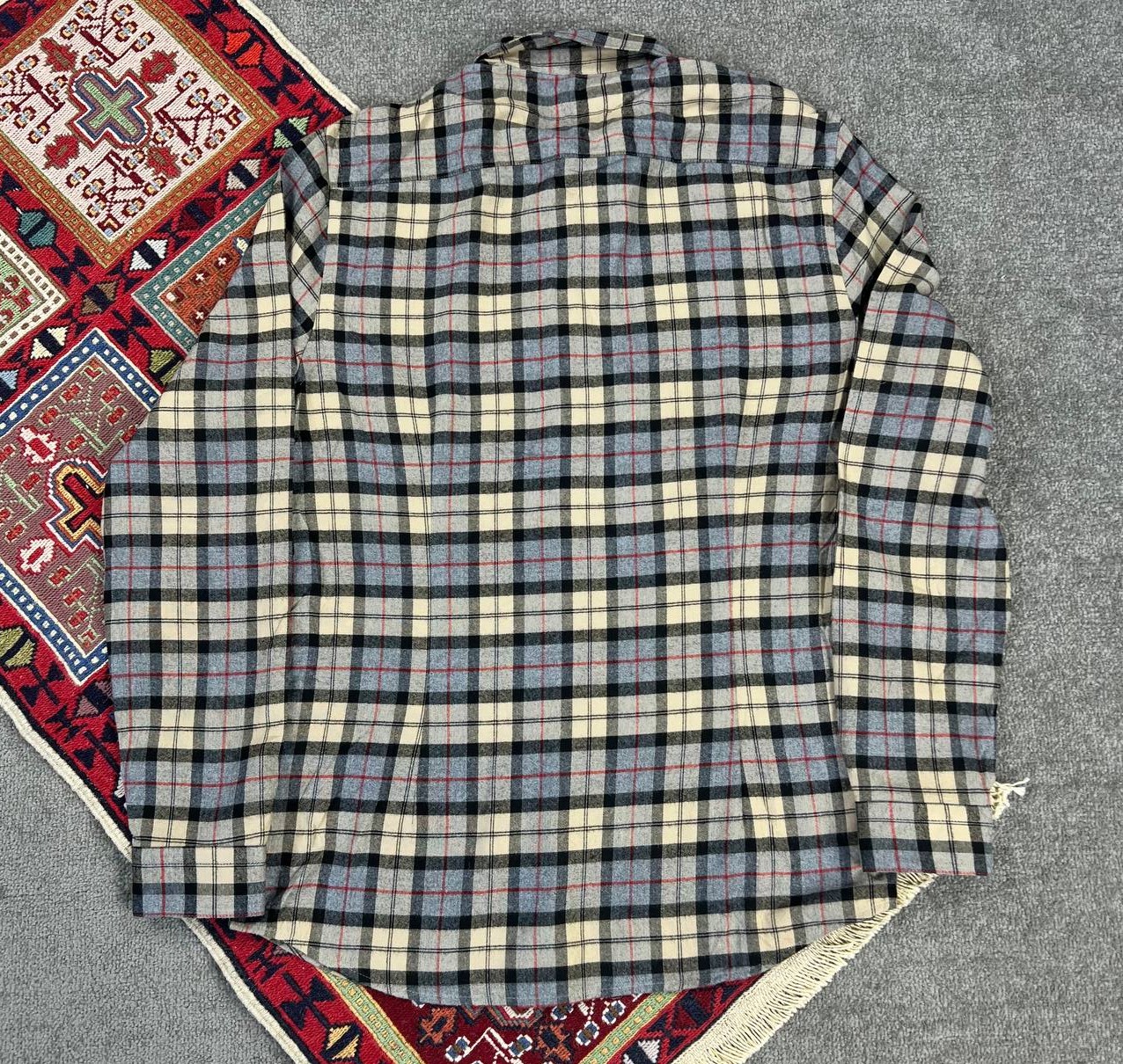 پیراهن پشمی چهارخانه مردانه  استوک اورجینال | سایزM - استوک مارکباز