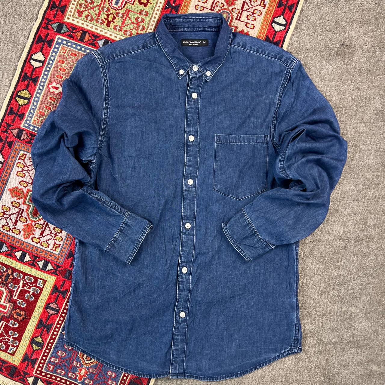 پیراهن جین مردانه Wood State -استوک اورجینال-=سایز M |  استوک مارک باز