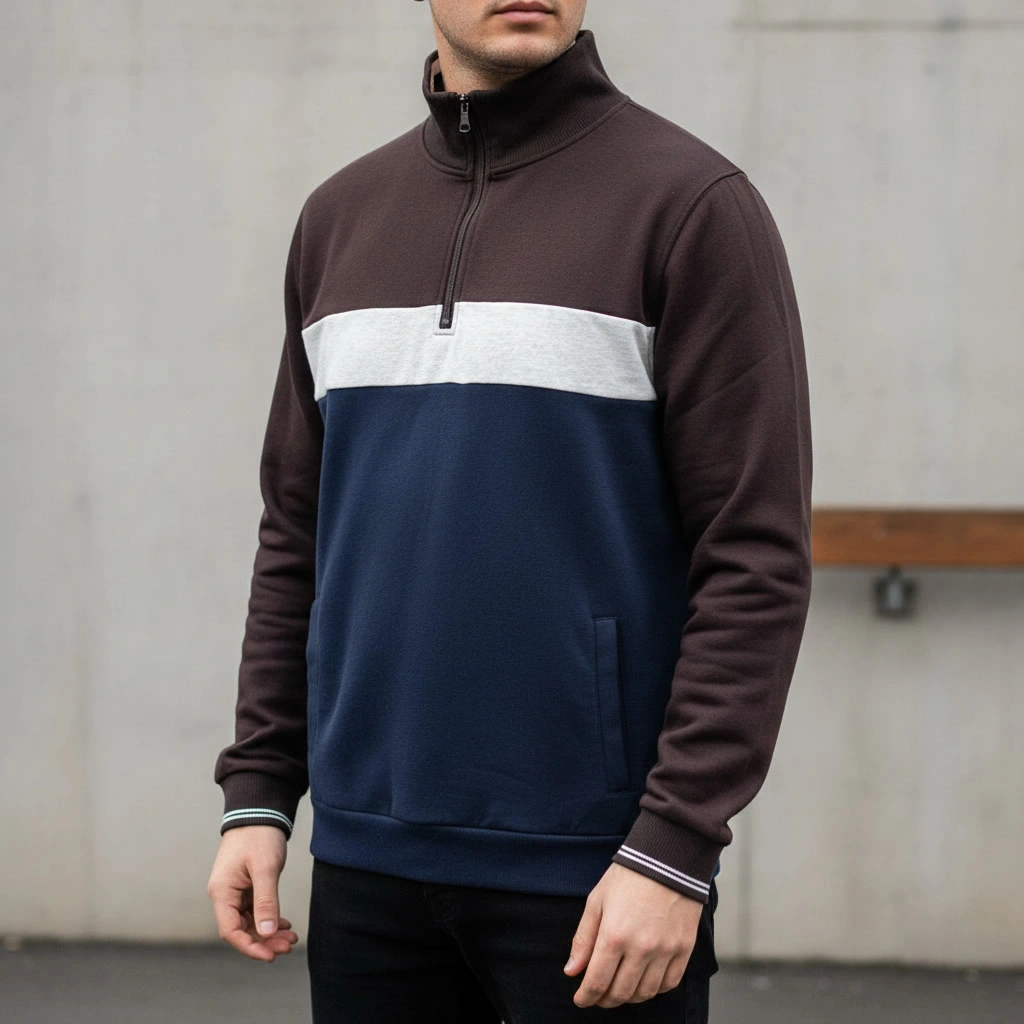 سویشرت مردانه نیم‌زیپ | اورجینال استوک مارکباز