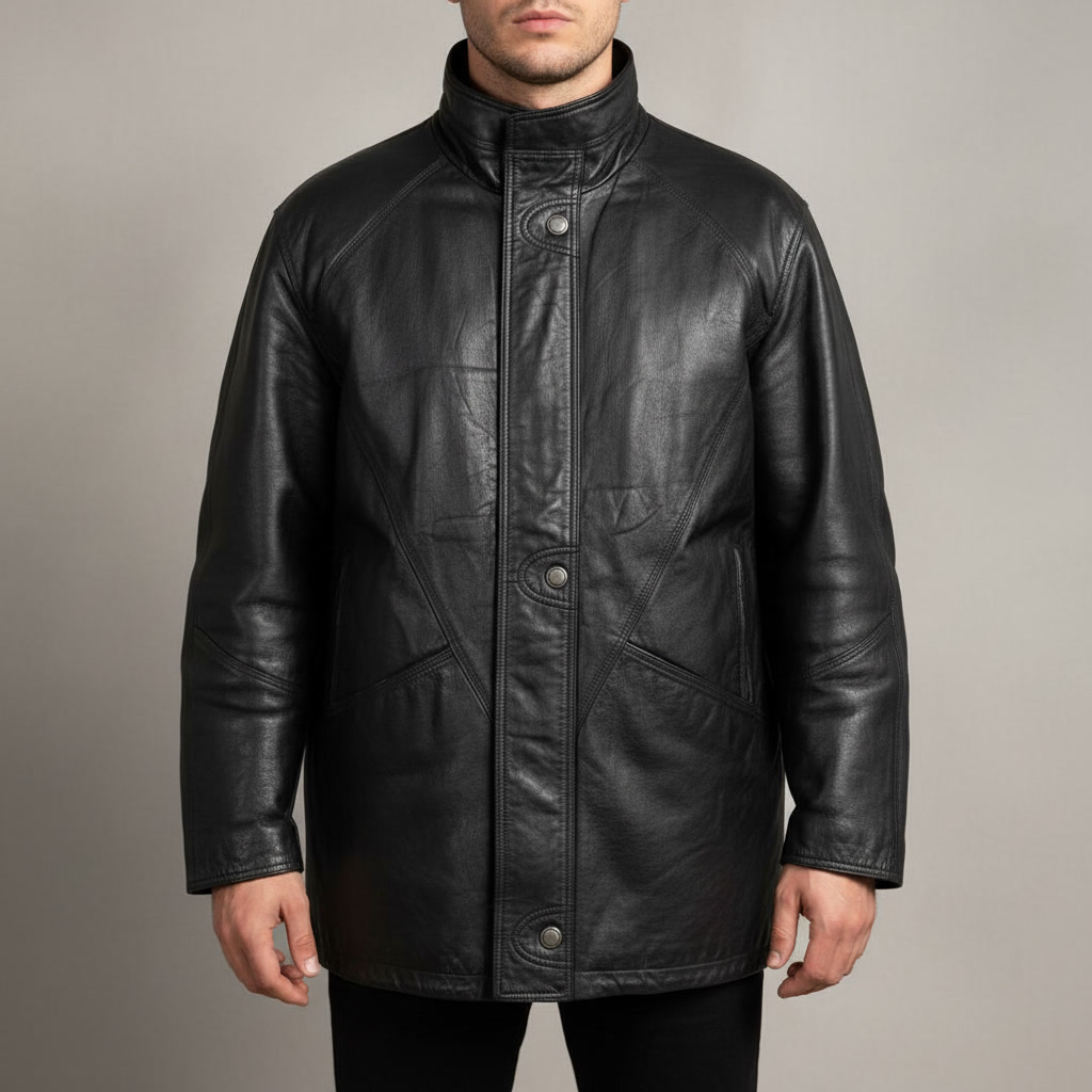 کاپشن چرم طبیعی گاوی Lisa Tossa | استوک | اورجینال مردانه