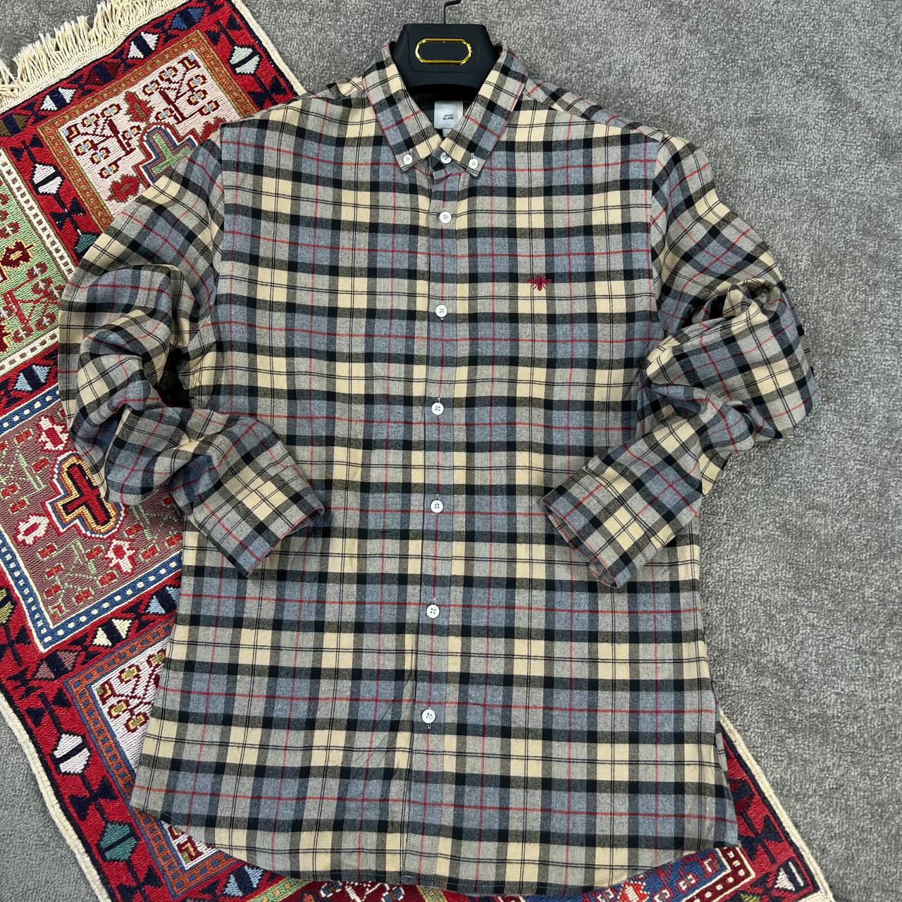 پیراهن پشمی چهارخانه مردانه  استوک اورجینال | سایزM - استوک مارکباز