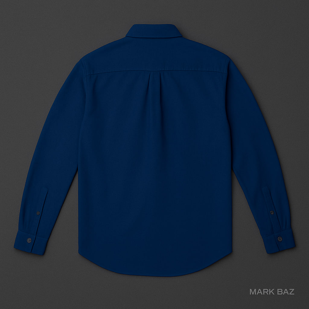 پیراهن لی کاغذی استوک مردانه آبی  | سبک، 100٪ پنبه‌ای – استوک مارکباز