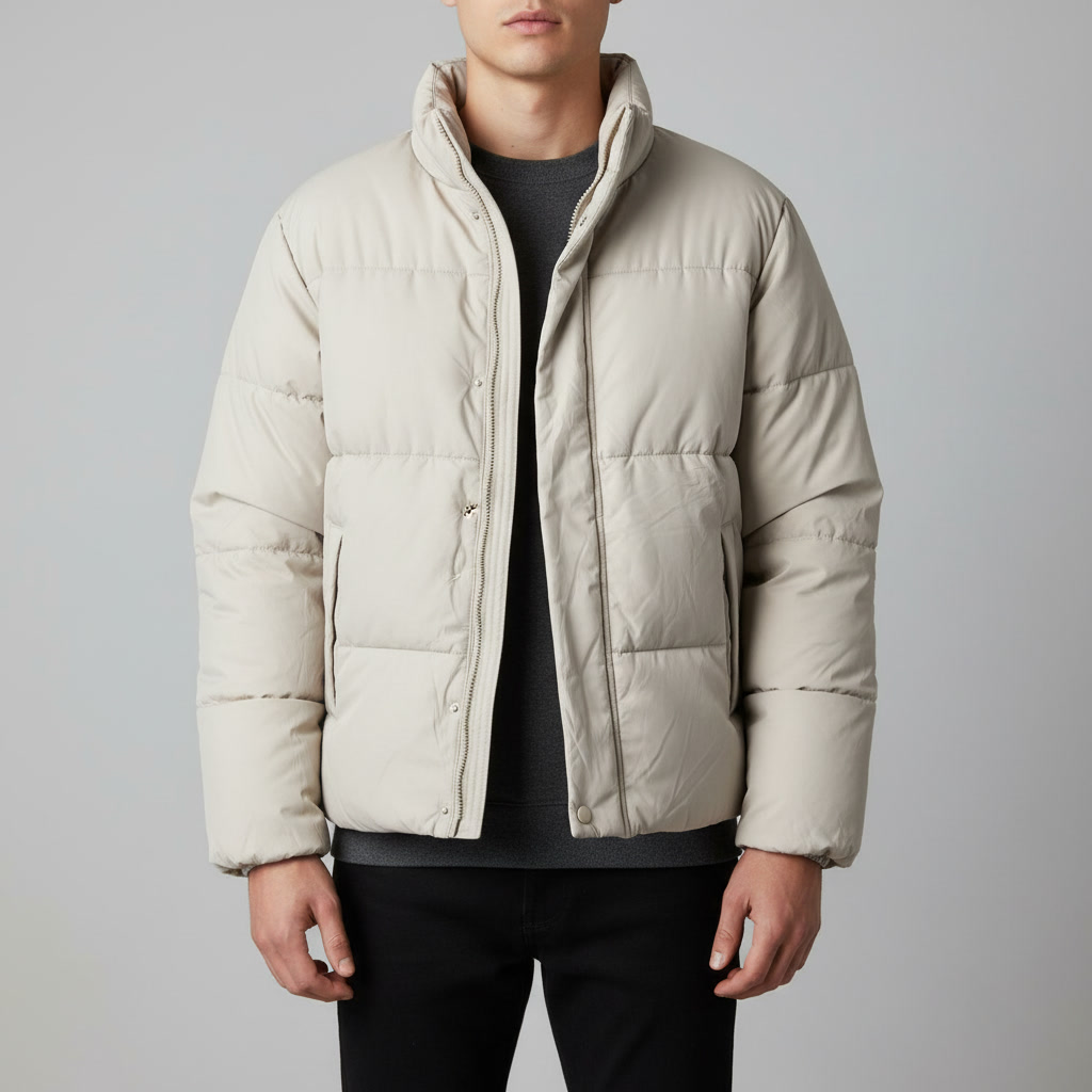 کاپشن پف‌دار کرمی SPAO مدل SPJPB11C91-02 | اورجینال استوک مارکباز