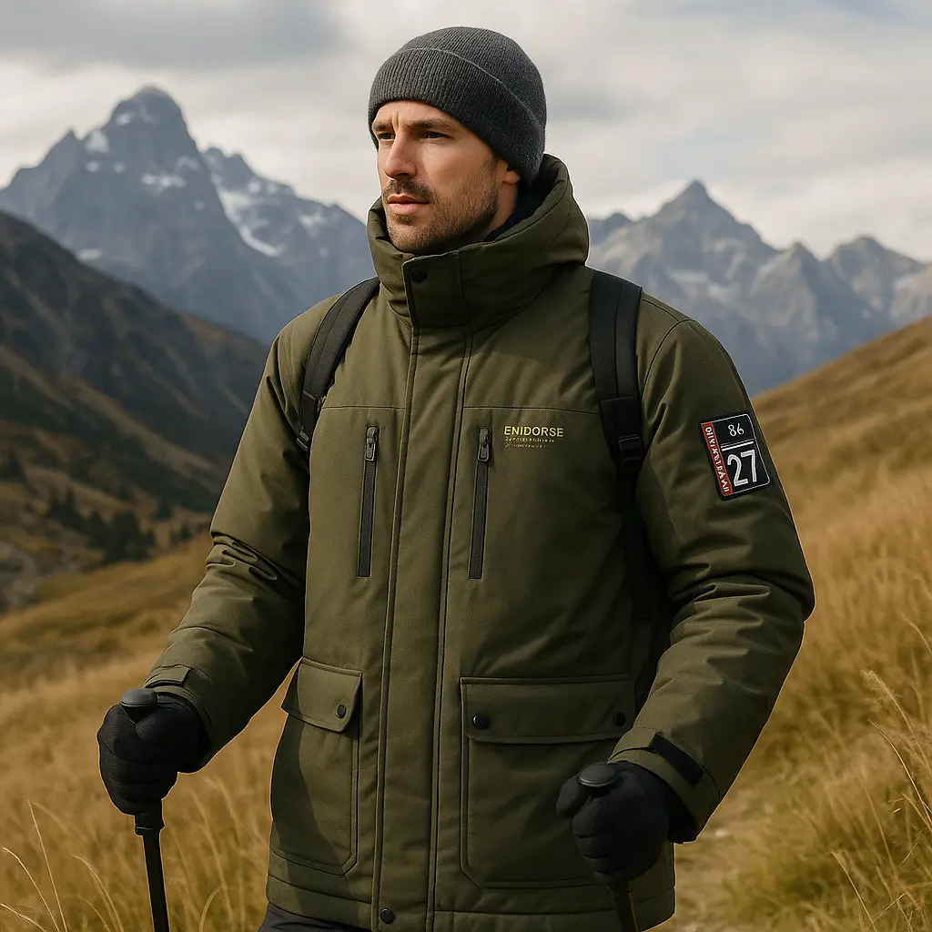 کاپشن زمستانی ENDLOSE مردانه ضدباد و پر طبیعی | سایز 105 استوک مارکباز