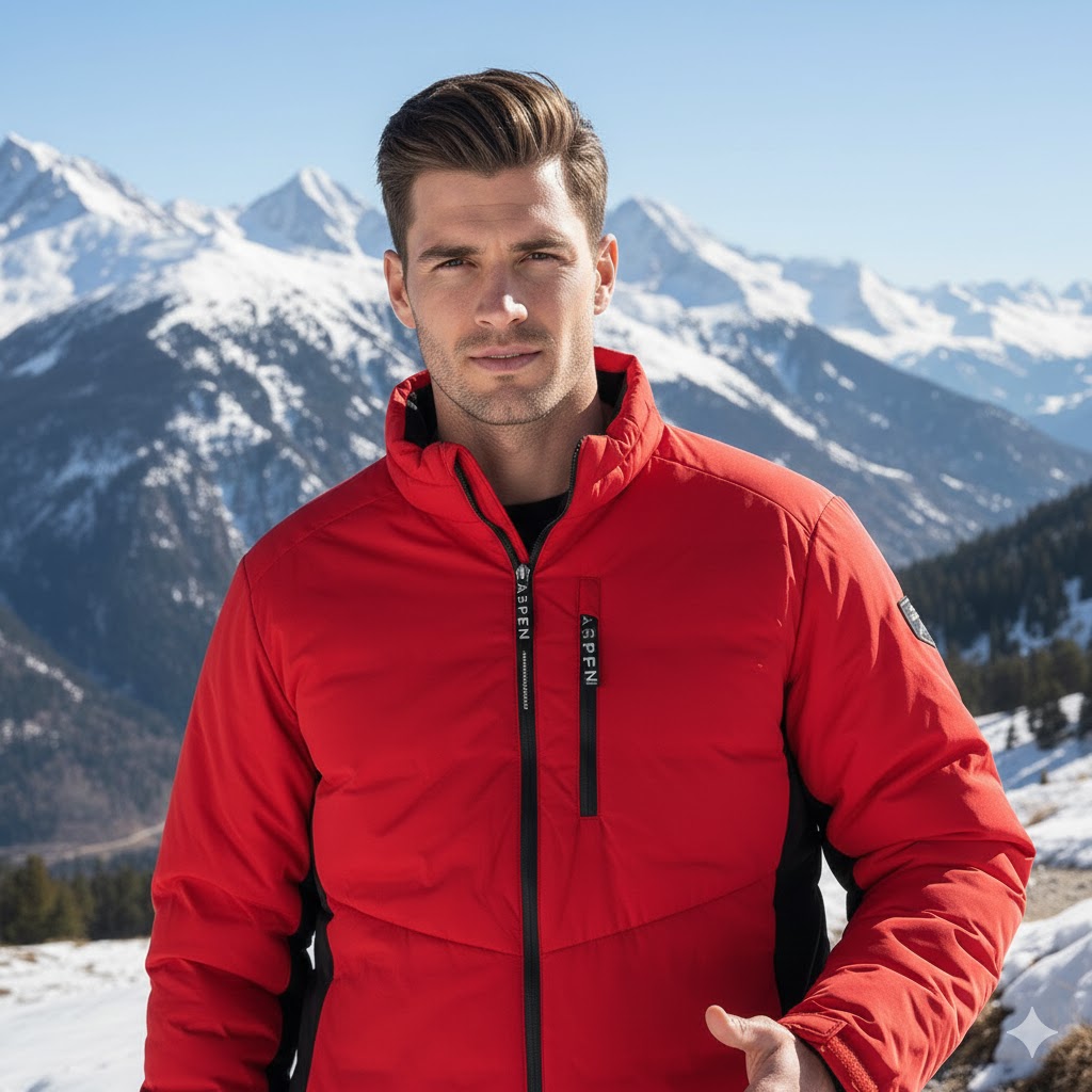 کاپشن ASPEN قرمز مشکی استوک اورجینال | استوک مارکباز