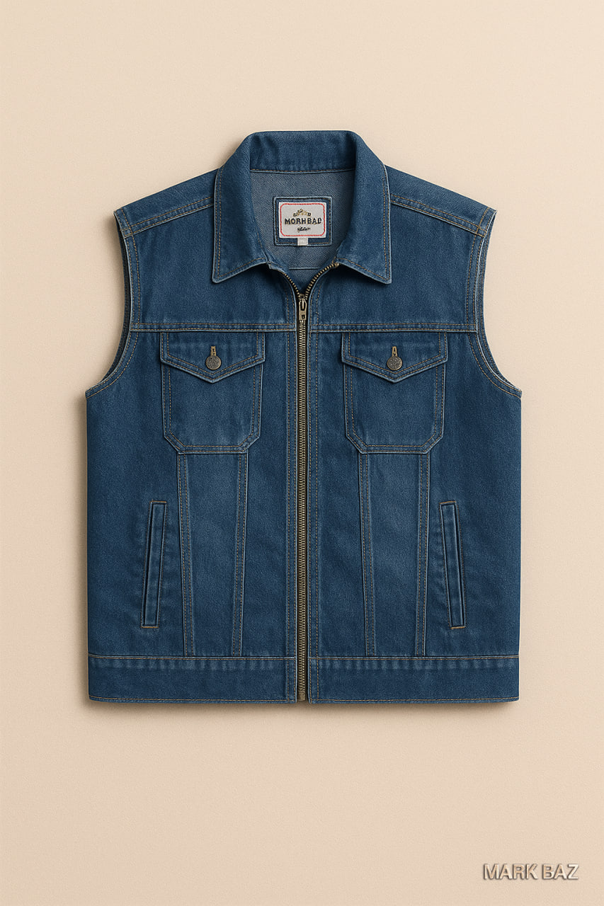 جلیقه جین مردانه و زنانه لی‌کوپر (Lee Cooper) اورجینال – رنگ آبی سنگشور کلاسیک