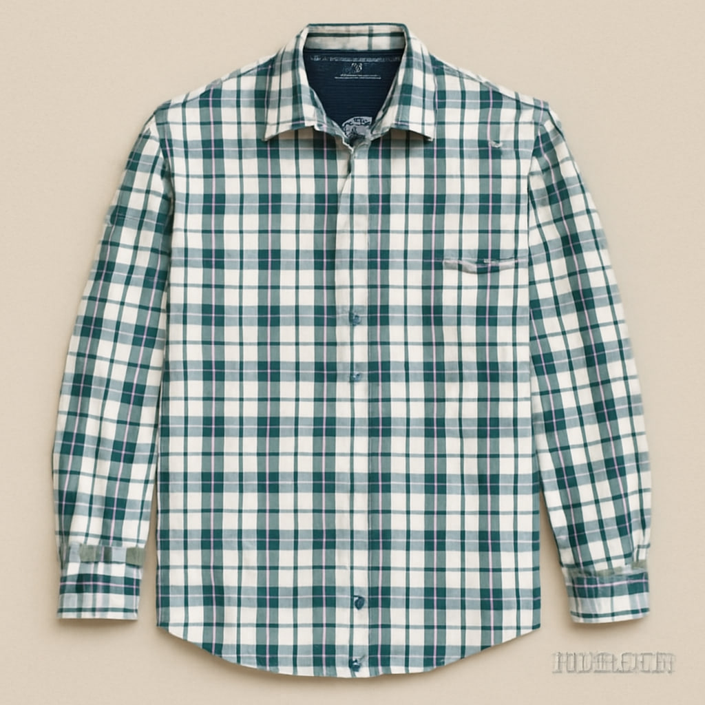 پیراهن استر دار مردانه چهارخانه سبز و سفید اورجینال | خرید آنلاین