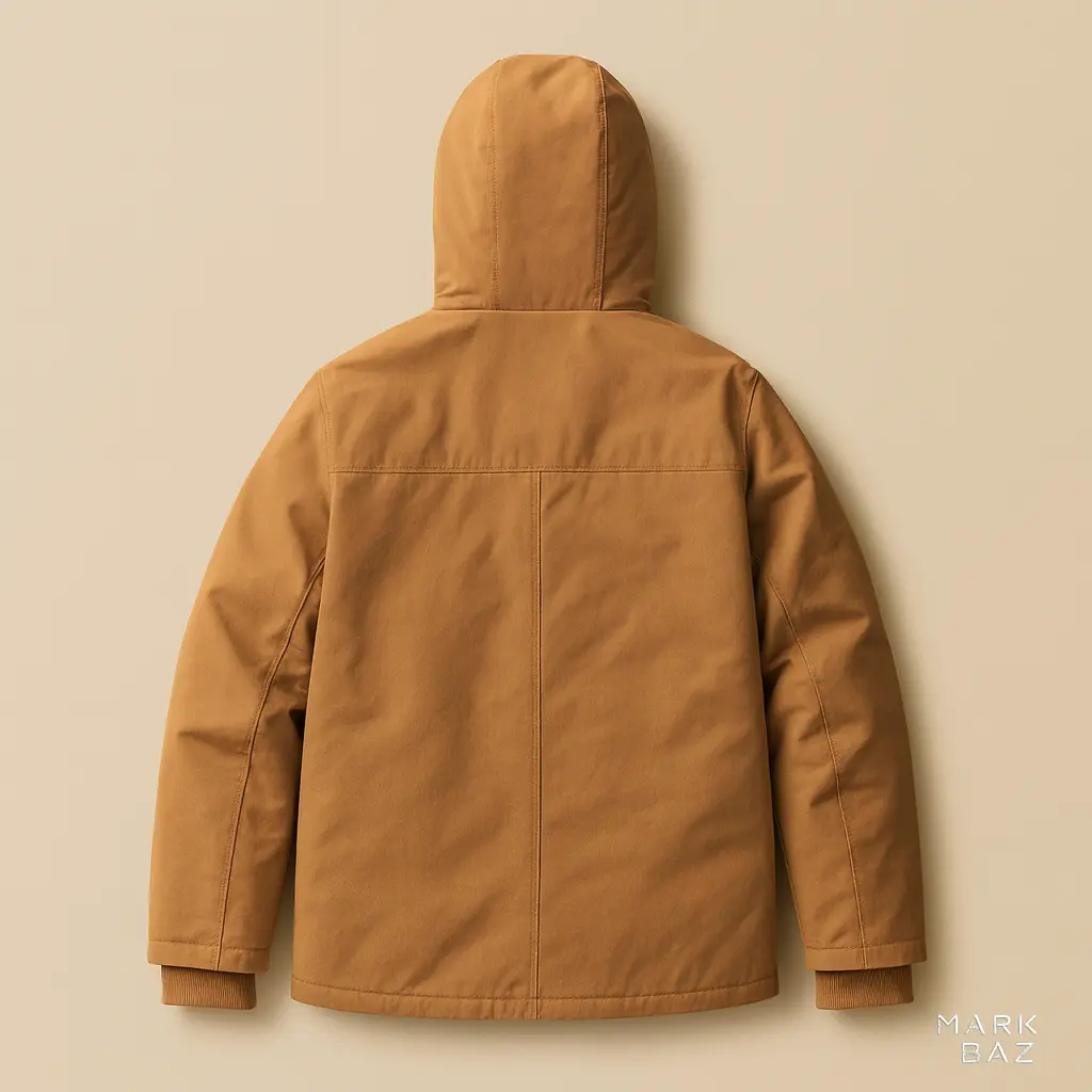 کاپشن قهوه‌ای نوجوان برند Max مدل کلاه‌دار خزدار | کیفیت تاناکورای کرم