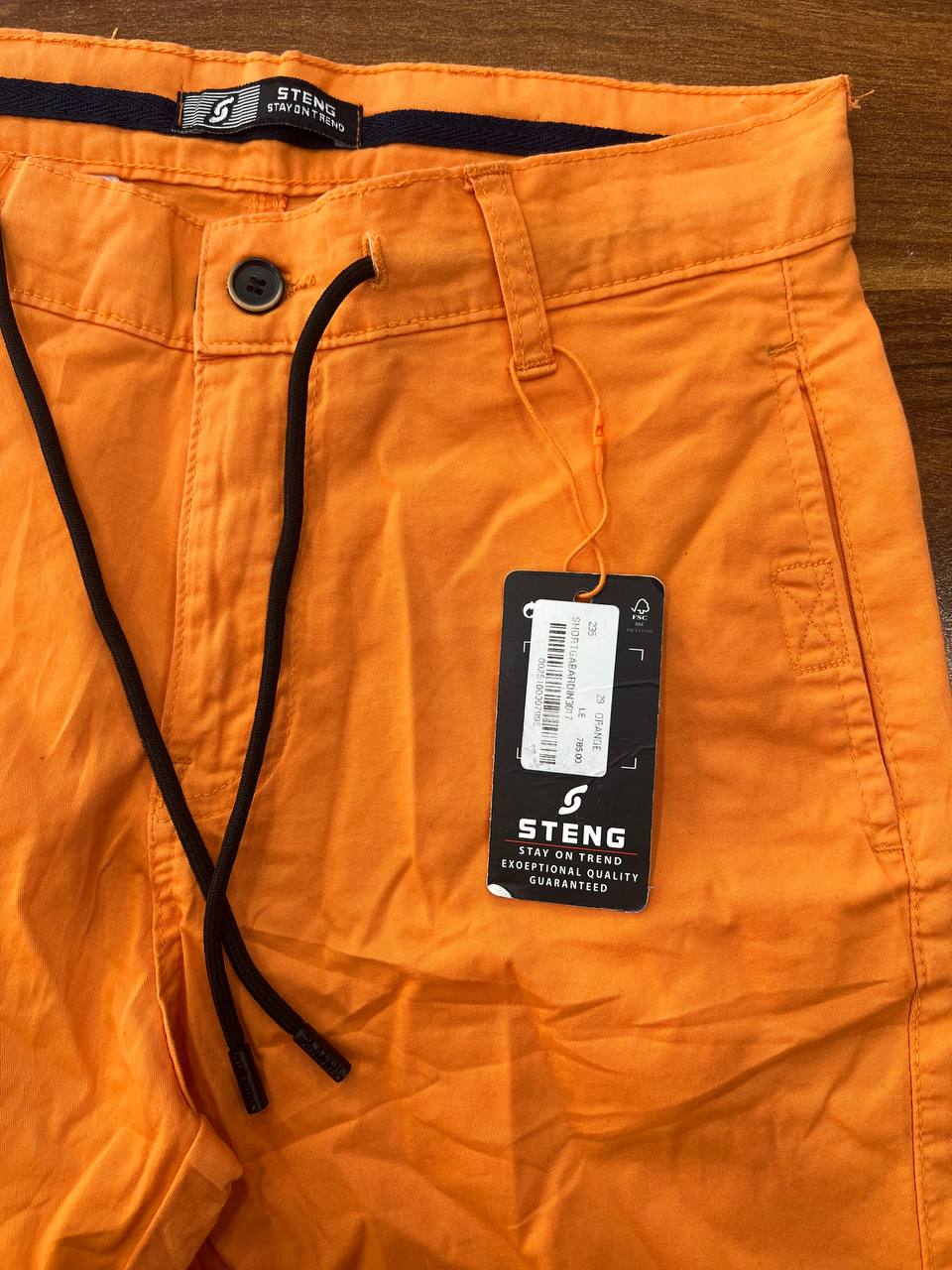 خرید شلوارک کتان نارنجی مردانه STENG ساخت مصر | اورجینال با ضمانت از استوک مارک باز