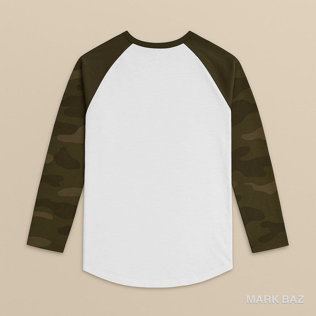 تیشرت آستین‌بلند مردانه Pull&Bear طرح ارتشی ساخت ترکیه