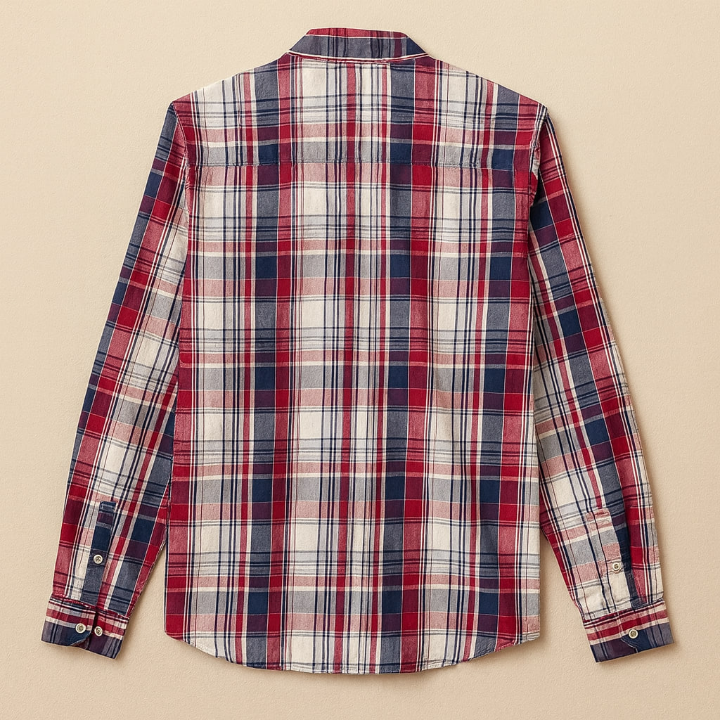 پیراهن مردانه EXTREME چهارخانه قرمز و سرمه‌ای