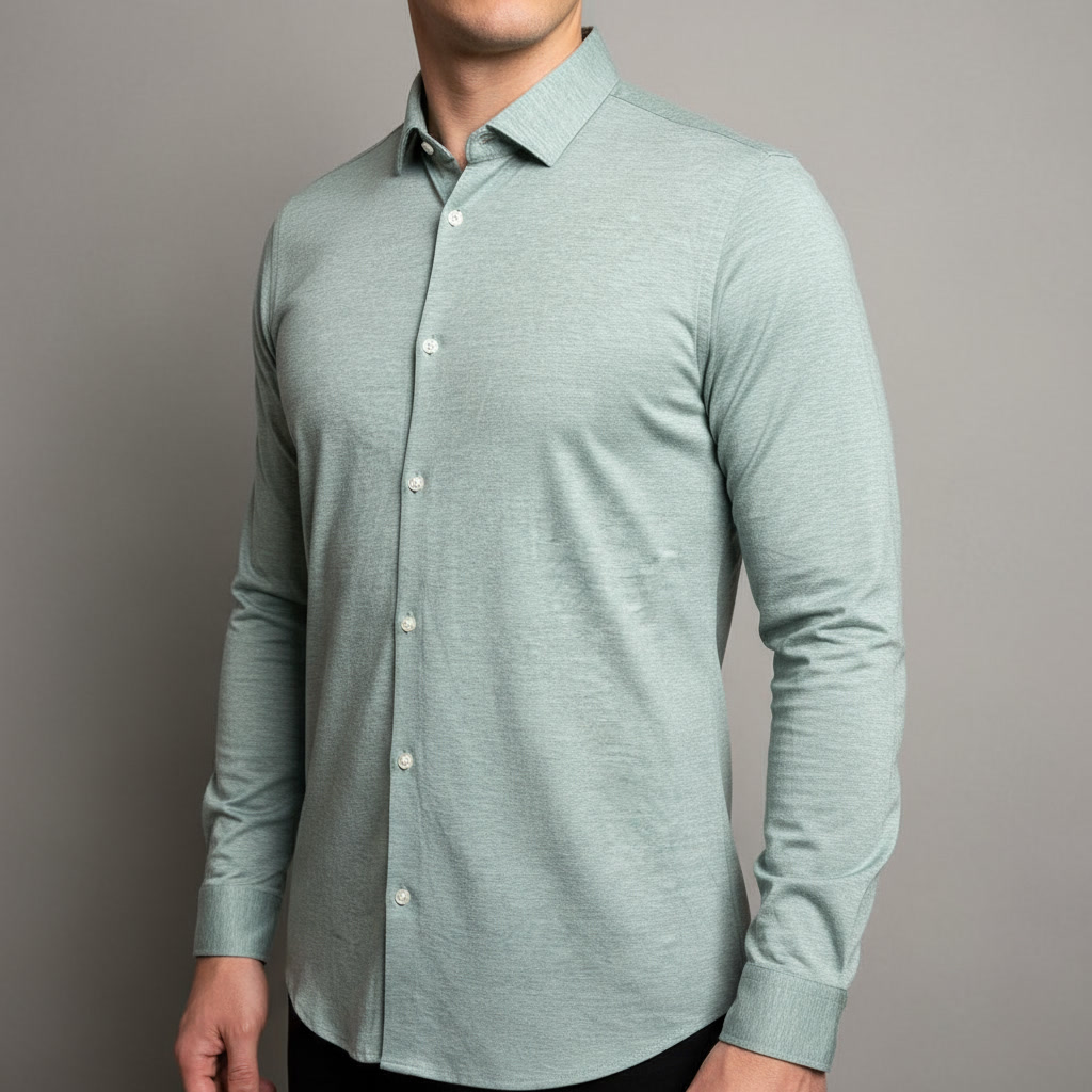 پیراهن نخی کش‌دار مردانه Splash مدل Slim Fit (استوک تمیز)