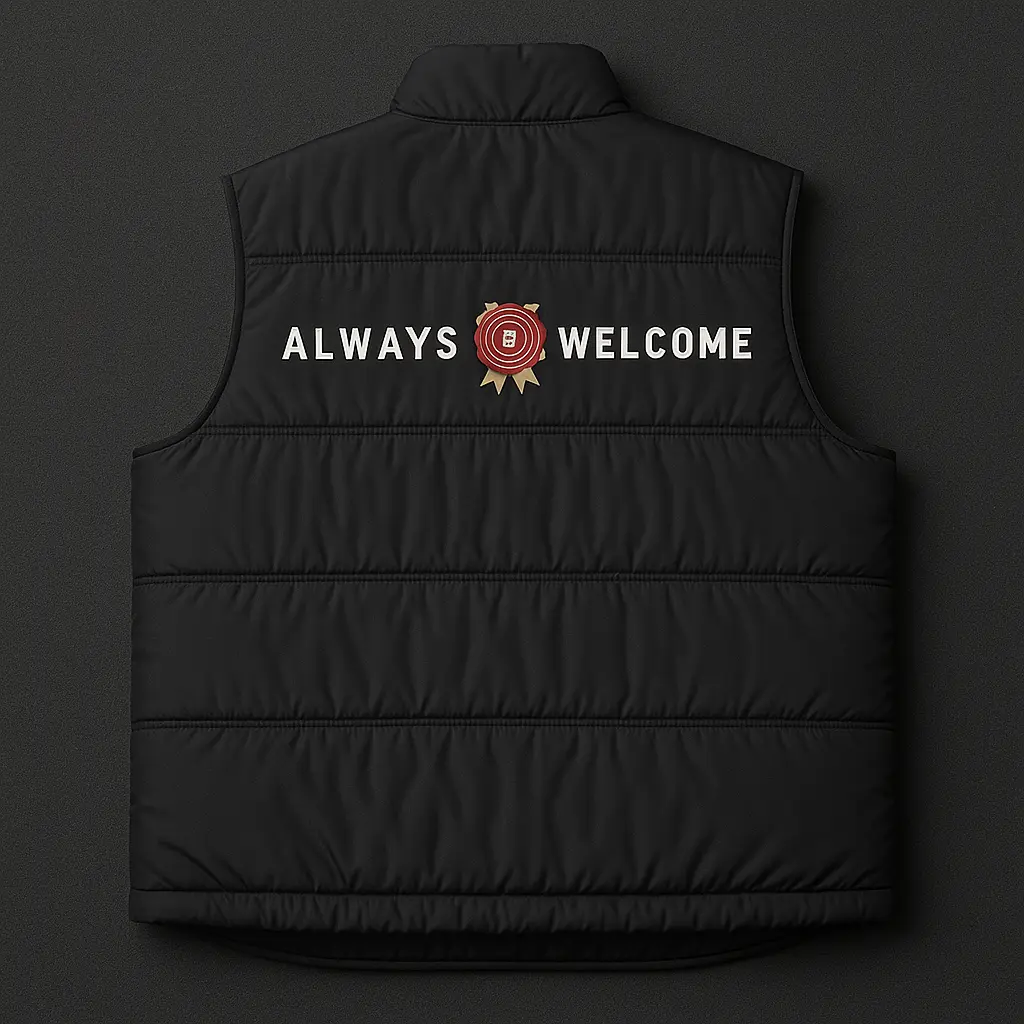 جلیقه پفی مشکی مردانه Jim Beam × JB’s Wear سایز بزرگ 3XL اورجینال الیافی