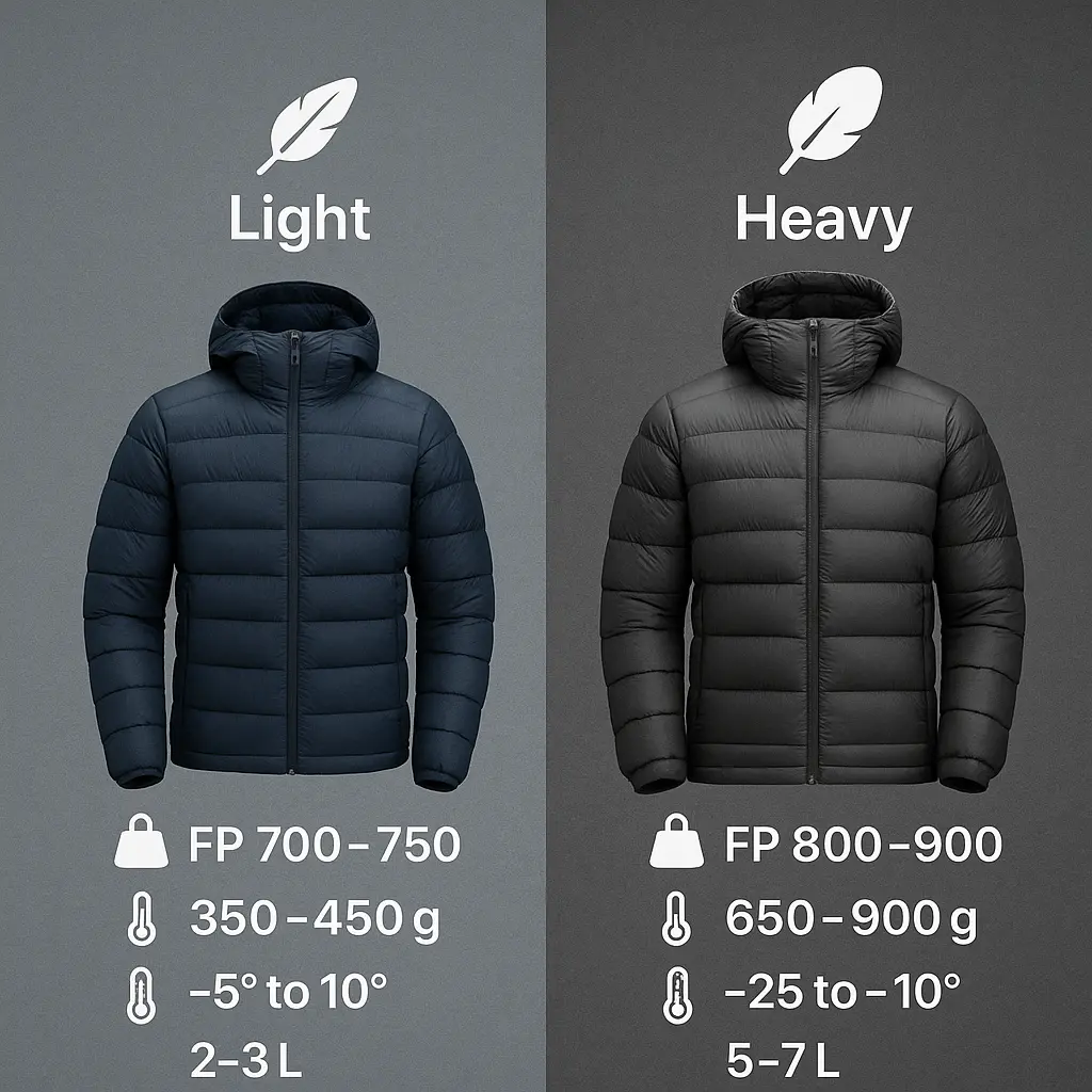 کاپشن پر سنگین کوهنوردی 2025 | راهنمای خرید کامل، مقایسه با لایت و نکات نگهداری