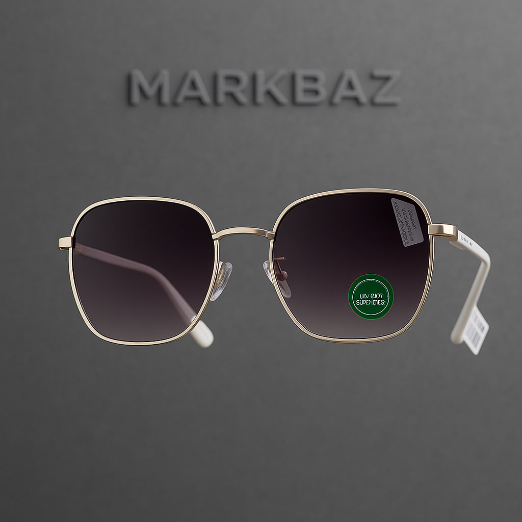 «عینک آفتابی زنانه اورجینال SIX مدل p24 با فریم سفید- طلایی و عدسی UV»