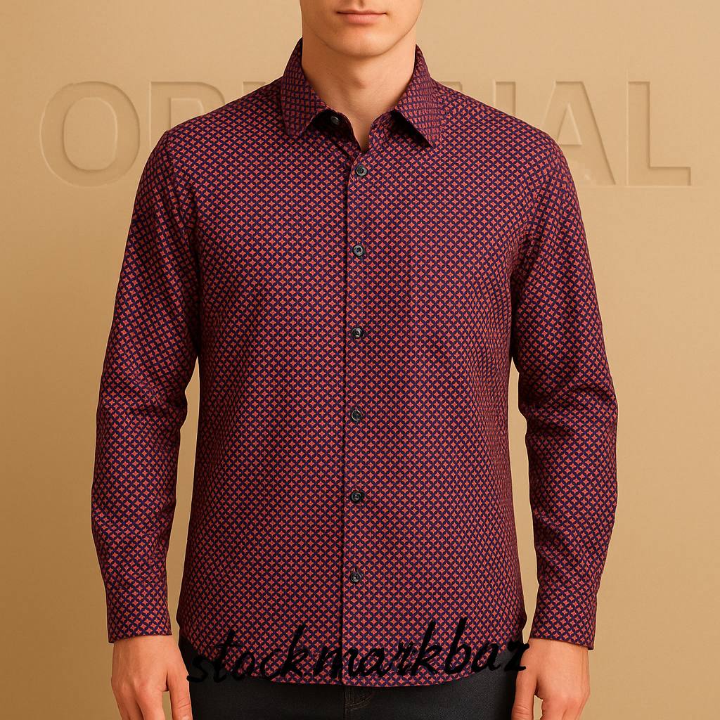 پیراهن مردانه اورجینال H&M اسلیم فیت سایز لارج | ساخت بنگلادش با دو دکمه زاپاس