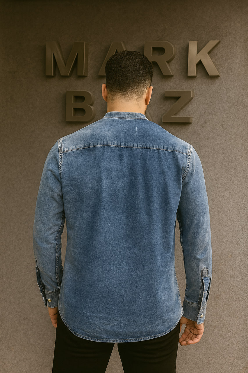 خرید پیراهن جین مردانه یقه دیپلمات ENGLISH | استایل اسپرت و روزانه
