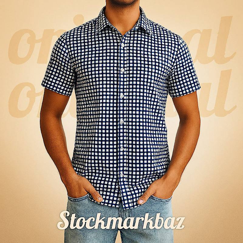 پیراهن آستین کوتاه مردانه استوک اورجینال