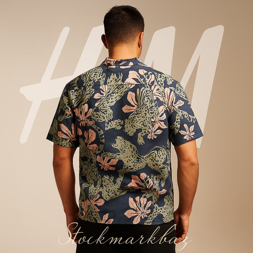 پیراهن هاوایی مردانه برند h&m استوک مارکباز