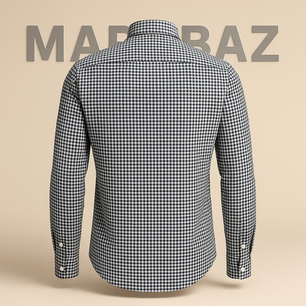 خرید پیراهن مردانه اورجینال H&M چهارخانه مشکی سفید | سایز مدیوم با ضمانت اصالت