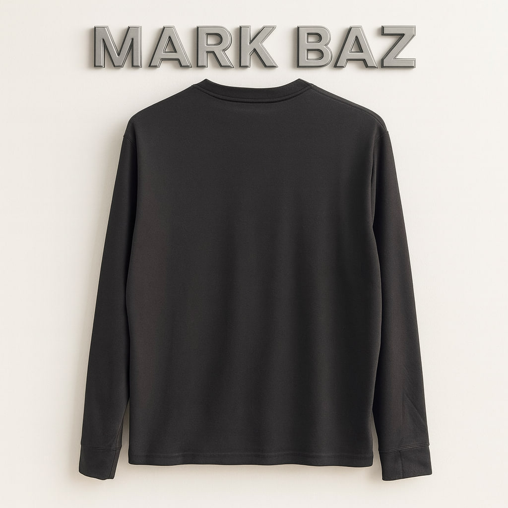 "تی‌شرت مشکی آستین بلند یقه گرد مردانه Calvin Klein سایز مدیوم | اورجینال سوپرکرم ساخت هند"