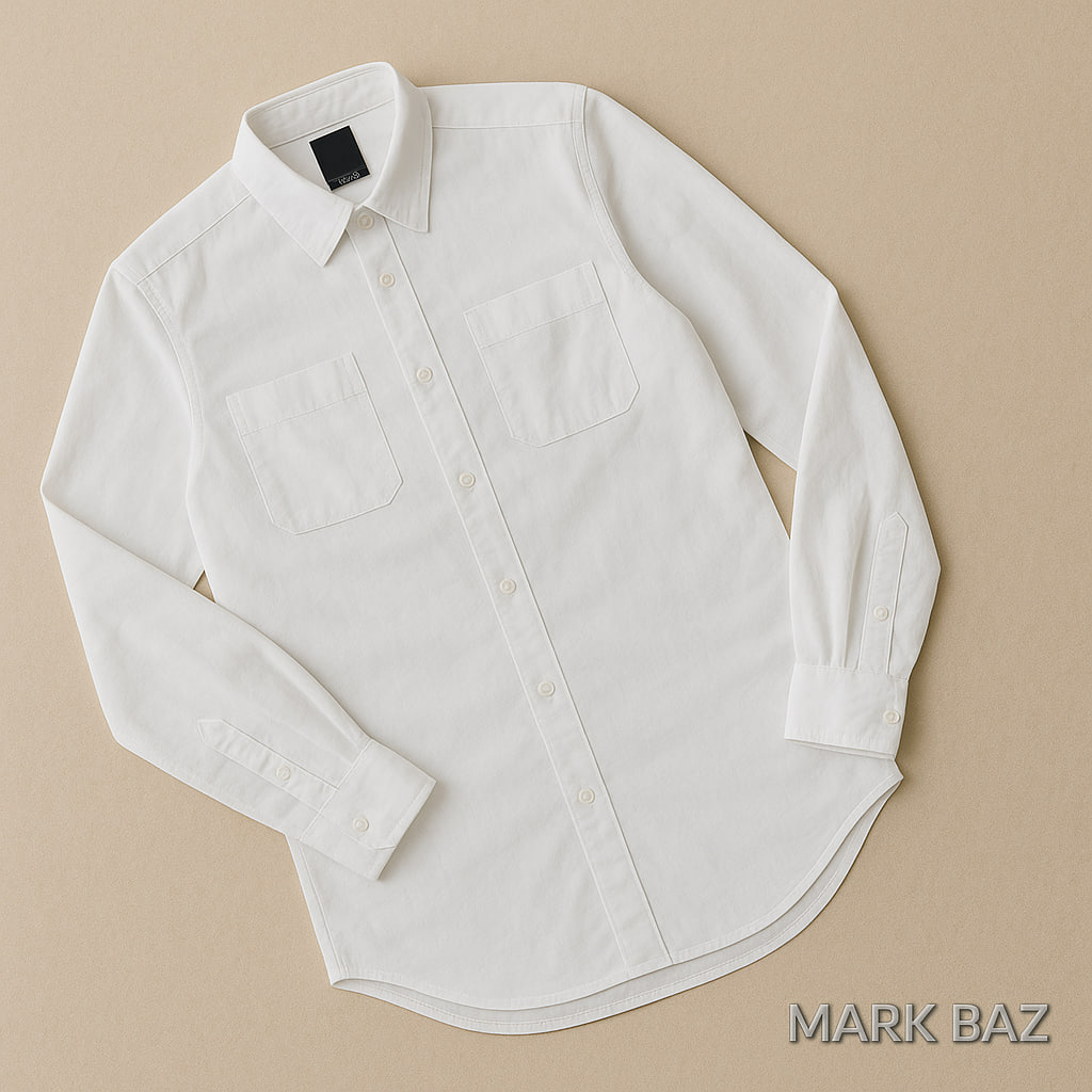 پیراهن سفید مردانه H&M اورجینال مدل کلاسیک