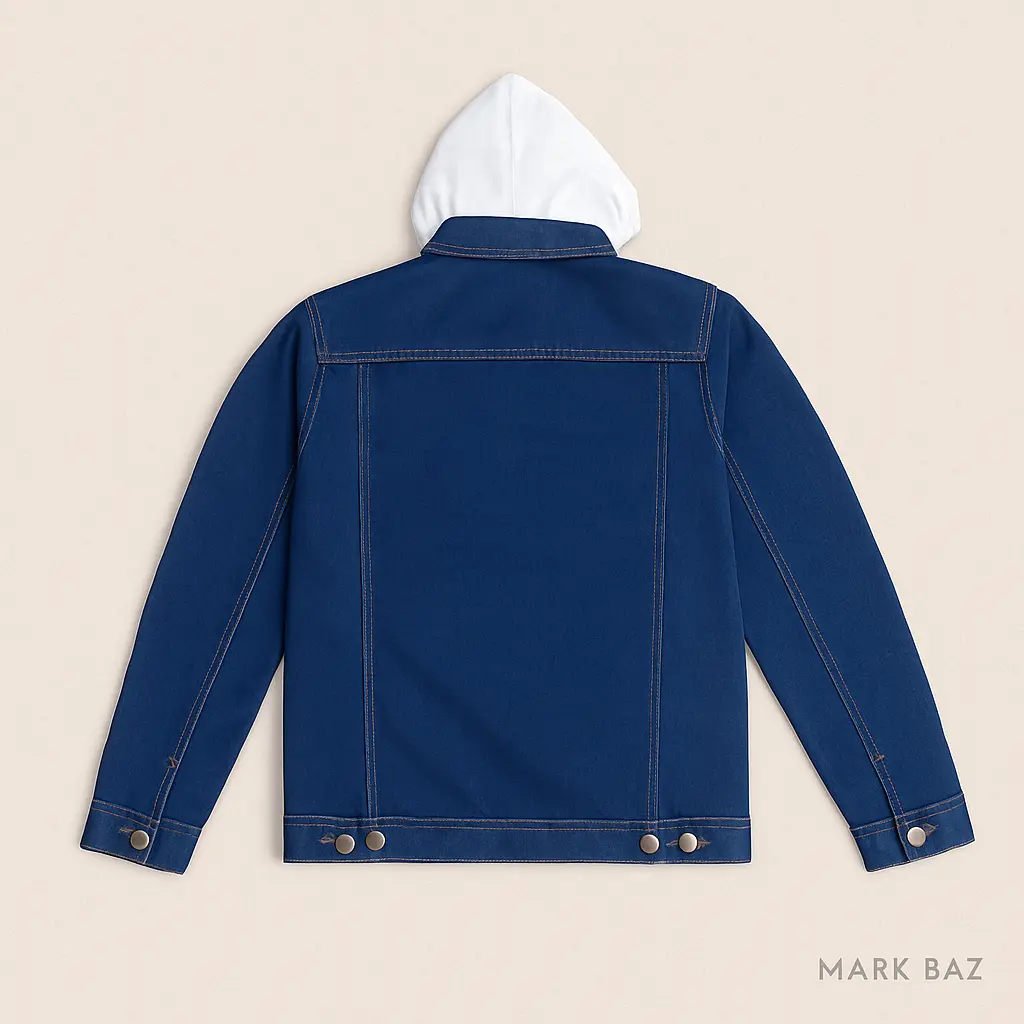 کاپشن جین کلاه‌دار مردانه و زنانه Denim Co. مدل کلاسیک اروپایی